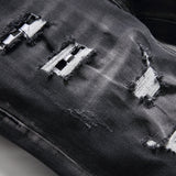 DSQ2 Short Jeans Ripped Patch Slim-fit Stretch Denim Shorts