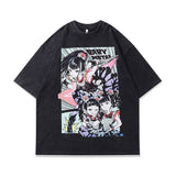 Men T-Shirt Anime Print Distressed