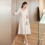 Bridesmaid Dresses Summer Light Wedding Dress Long Sleeves