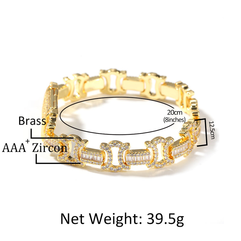 Bracelet AAA Zircon Bracelet Hip Hop I-Bracelet St. Valentine's Spectrum