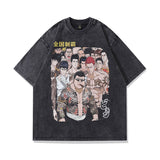 Men T-Shirt Summer Distressed Cartoon Oversize