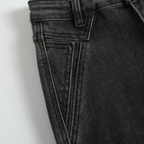 Women Jeans Slim Fit Elastic Stitching Bell-Bottom Pants