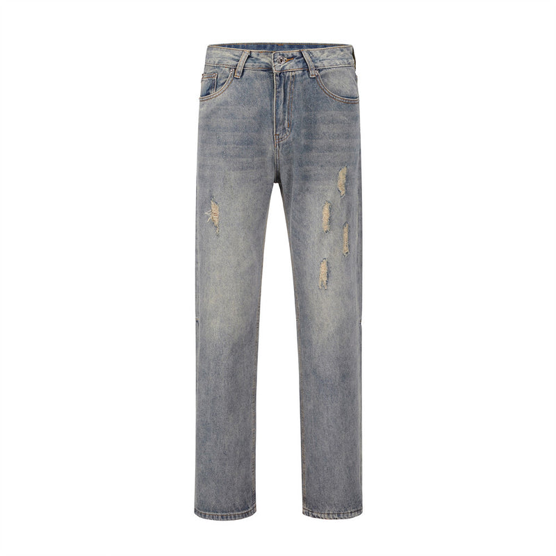 Men Jeans Ripped Worn Loose