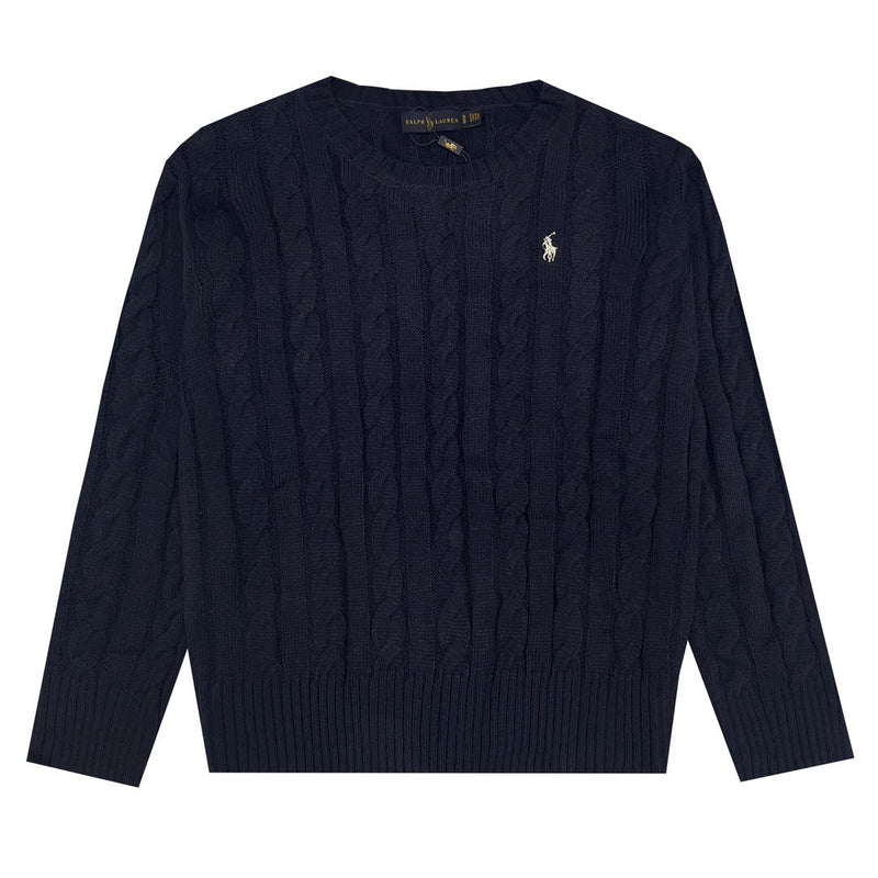 Ralph Lauren Knitted sweaters cotton thread ruff pony embroidery twist crew neck