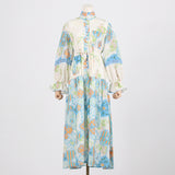 Bohemian Dress French Retro Print Dress