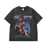 Men T-Shirt Portrait Printing Distressed