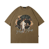 Men T-Shirt Retro Gradient Printing Loose All-Match