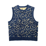Kapital T Shirt Pingtian Hehong Vintage Sweater Outer Knitted Vest Tang Pattern Sleeveless
