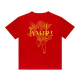 Amiri T Shirt Printed Casual Hip Hop round Neck Short Sleeve T-shirt