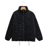 Women Cotton Coat Corduroy Loose Thick