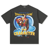 Unisex T-Shirt Printed Short Sleeve Washed T-Shirt