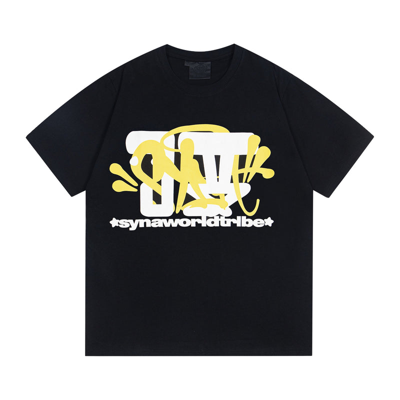 Synaworld T Shirts central cee letter print casual loose T-shirt