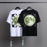 Ow T Shirts Creative Moon Pattern