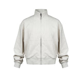 MIJKO Mens Jacket Cardigan Grey Cotton Jacket