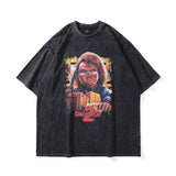 Men T-Shirt Cartoon Southeast Vintage Print Loose