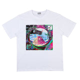 C.e t shirts creative castle pattern round neck pullover short sleeve men and women