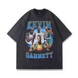 Men T-Shirt Printed Washed and Worn Short Sleeve T-shirt