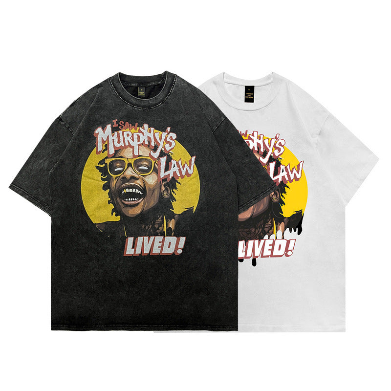 Men T-Shirt Vintage Rapper Printed Vintage