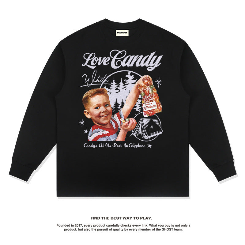 Unisex Long Sleeve Shirt Autumn/Winter Print Long Sleeve T-Shirt