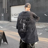 Men T Shirt Loose Casual Retro Distressed