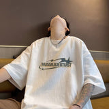 Men T Shirt Summer plus Size Versatile Heavy Cotton
