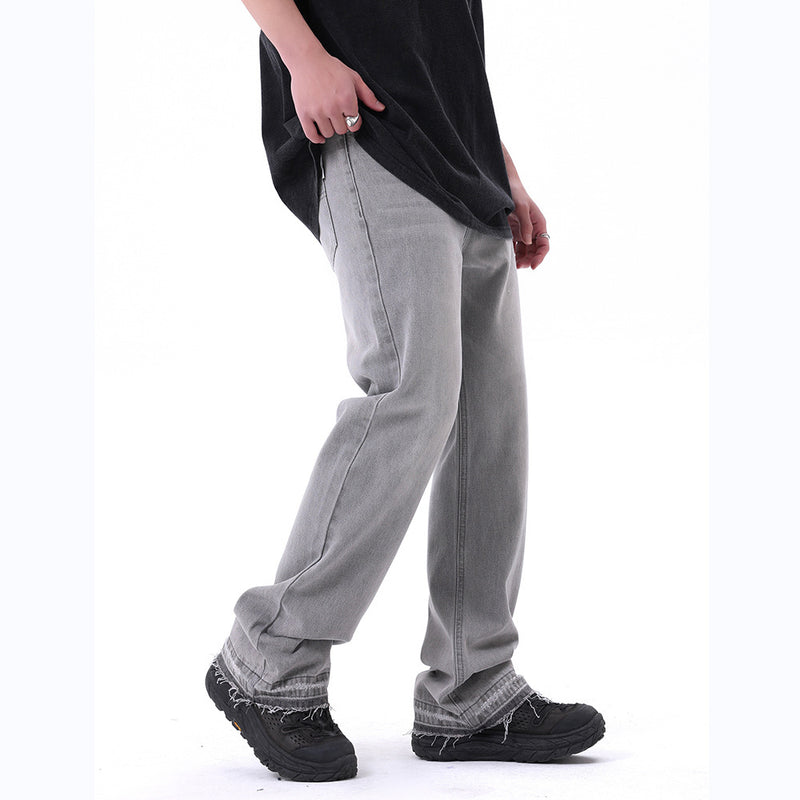 Men Jeans Vintage Loose Burrs Worn out