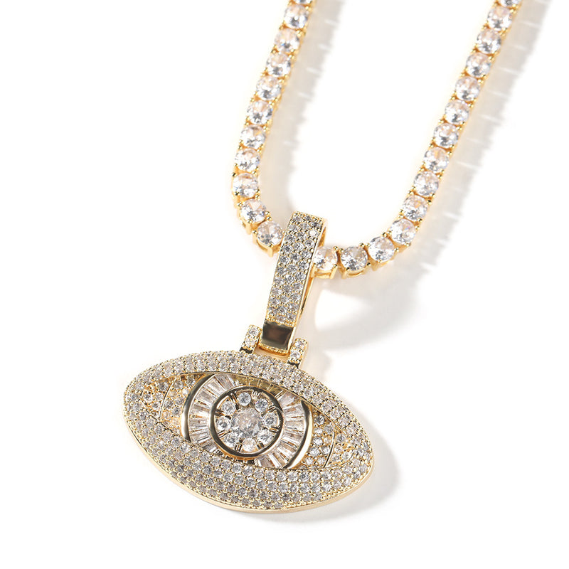 Jewelry Diamond Eyes Pendant Necklace Copper Zircon Silver Angel Pieces St. Valentine's Spectrum