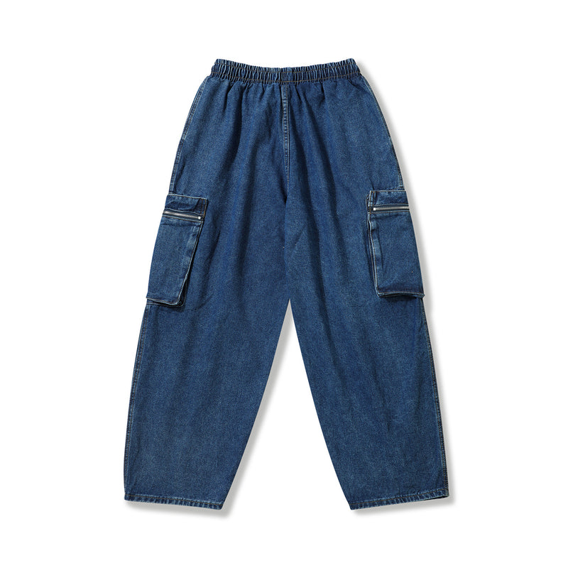 Men Jeans Cargo Pocket Jeans Loose
