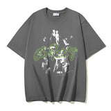 Off White T Shirts OW Vintage Oil Painting Portrait Crew Neck Pullover Short Sleeves