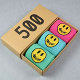 Men socks spring and summer drew smiley face