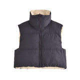 Women Cotton Coat Retro Simple Stand-up Collar Thick down