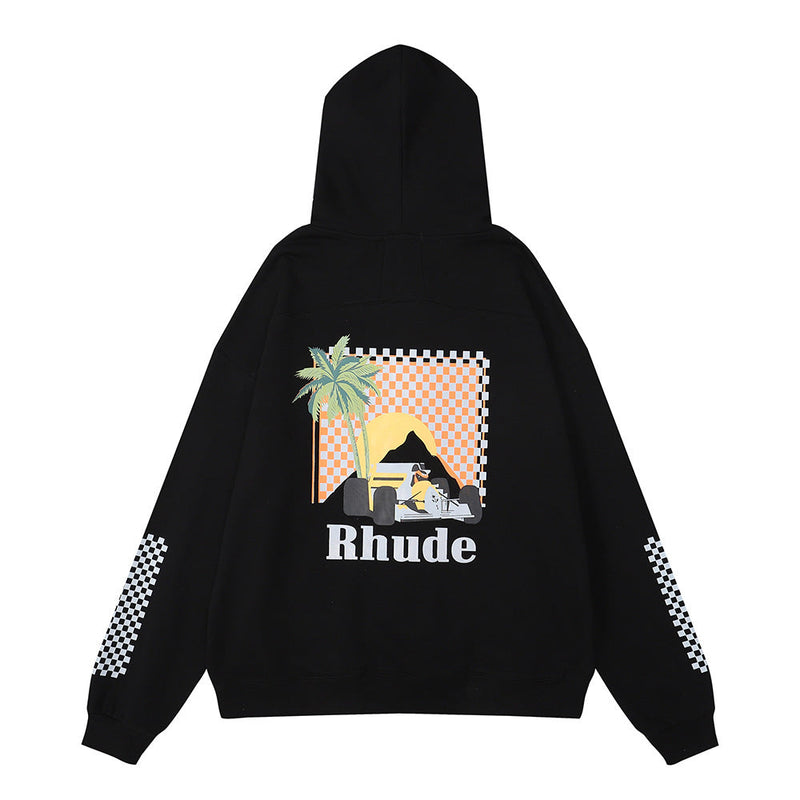 Rhude Hoodie Formula Racing Printed Hooded Sweater Jacket