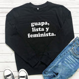 Guapa Lista Y Feminist Spanish Print Cotton Women's Sweatshirt