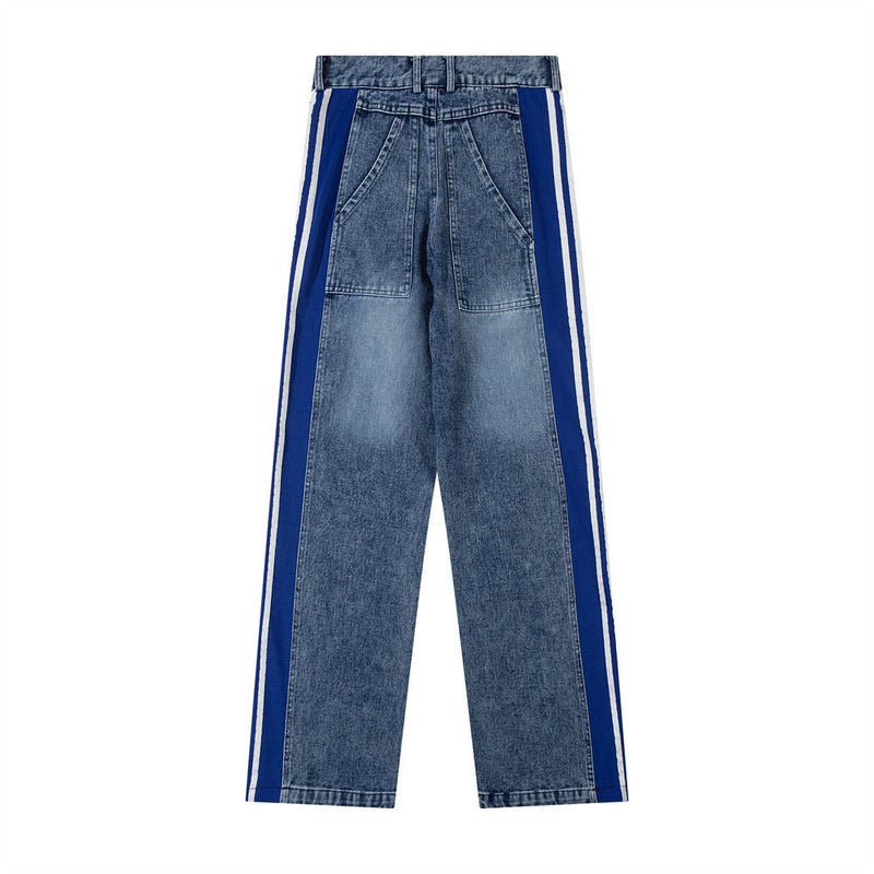 Men Jeans Side Stripes Stitching