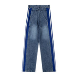 Men Jeans Side Stripes Stitching