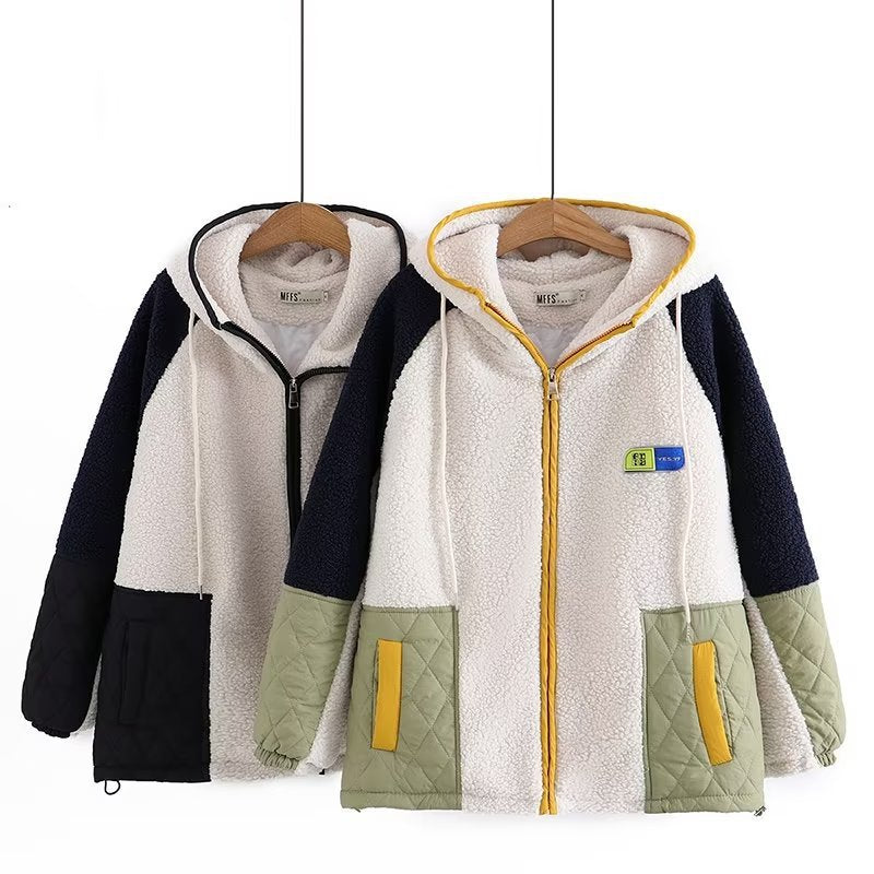 Women Cotton Coat Loose Thickening Keep Warm Fleece Padded Coat