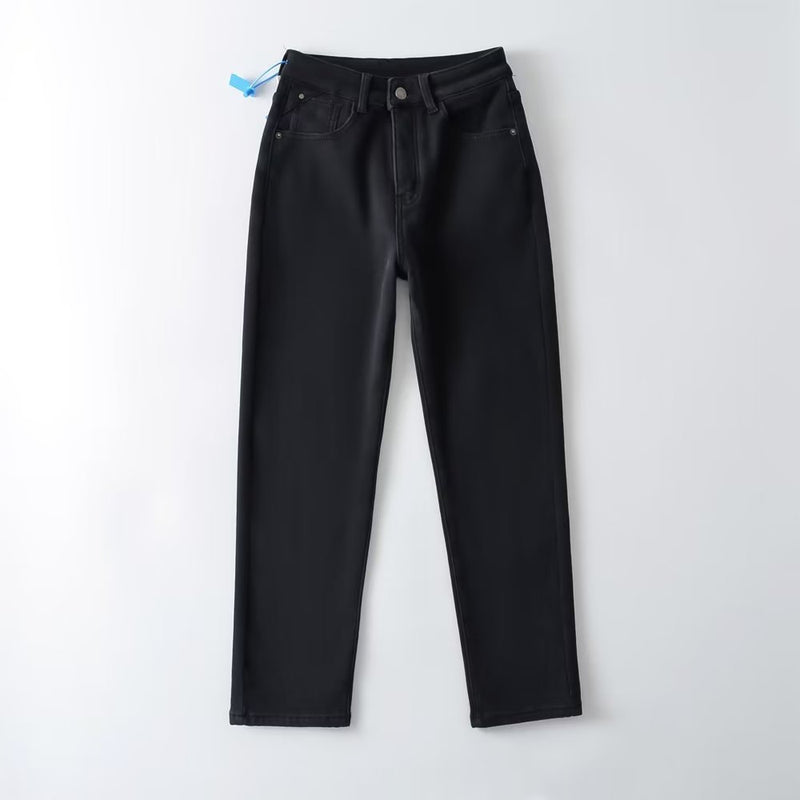 Women Jeans Casual Stretch Fleece
