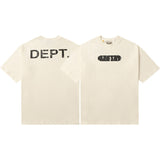 Gallery Dept T-Shirt Hand Painted Ink Splashing Alphabet Washed Retro Short Sleeve T-Shirt