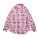 Men Long Sleeved T Shirt Plaid Shirt Long Sleeve Men's Ins Loose Street Lapel Shirt Autumn Coat