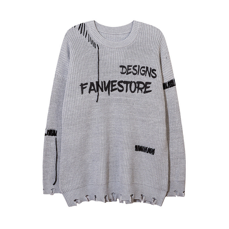 Women Sweater Oversize Distressed Sweater Sweater