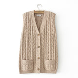Women Vest plus Size Female Autumn and Winter Loose V-neck Knitted
