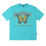 Men T-Shirt Butterfly Print Versatile Casual Loose