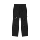 Men Jeans Rivet Punk Overalls