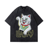 Men T-Shirt Summer Longteng Retro Distressed Heavy