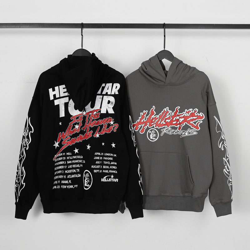 HS Hoodie retro flame graffiti print