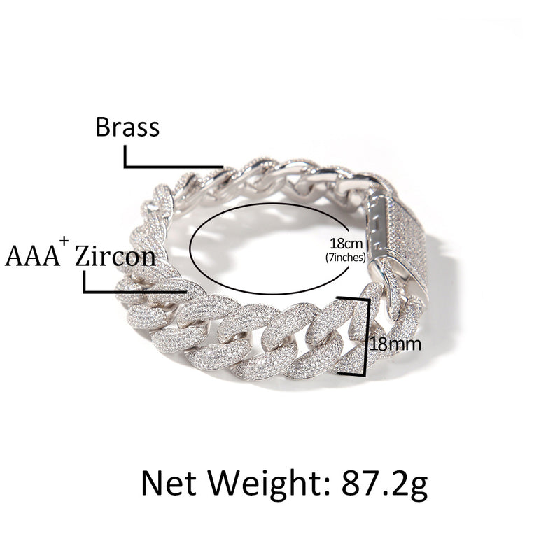 Bracelet 18mm Rap 3D Stereo Miami Cuban Chain St. Valentine's Spectrum