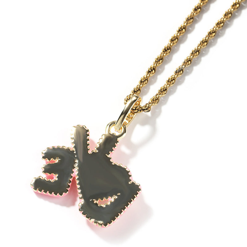 Jewelry Love Alphabet Pieces Hip Hop Diamond Pendant Necklace St. Valentine's Spectrum Alphabet Pieces Night light