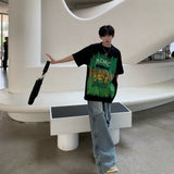 Men T Shirt Summer Loose Printed Casual