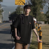 Men T Shirt Summer Simplicity Heavy Retro Loose Student