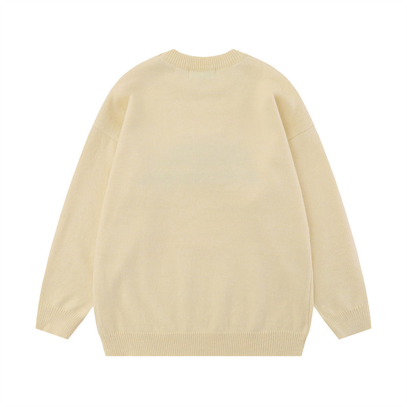 Men Sweater XINGX Jacquard Sweater Wool Hip Hop Loose Wool